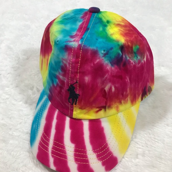 NEW POLO rainbow tie dye baseball cap hat ralph - Picture 5 of 16